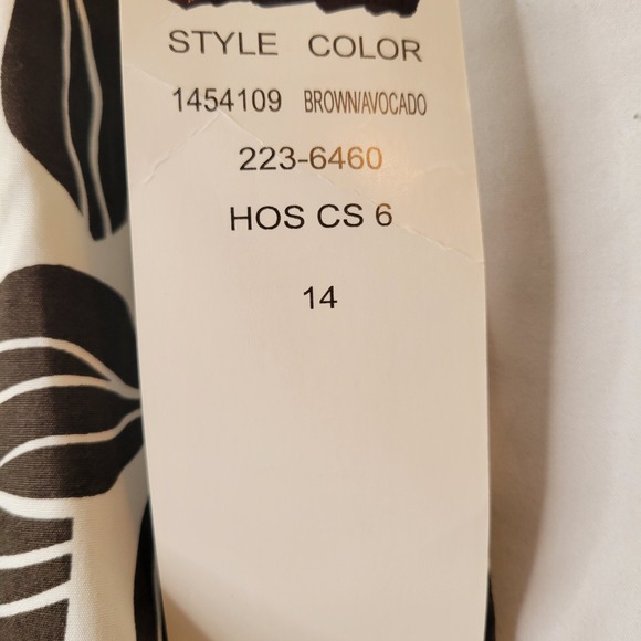 Robbie Bee Y2K Floral Print Skirt A-Line Brown Green Trim Cotton Sz 14 Friends - Picture 6 of 10